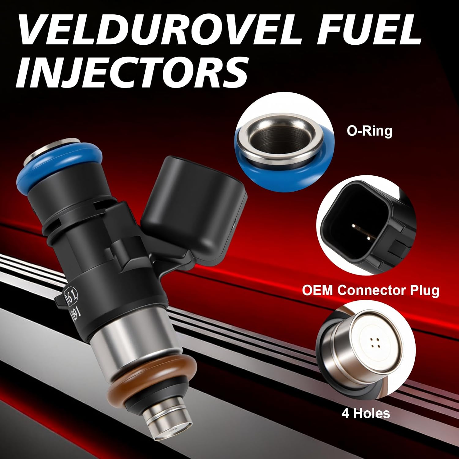 Fuel Injectors 0280158091 3.5L 3.7L 4Holes Fits for:2008 2009 2010 2011 2012 Ford Taurus 2007-2010 Edge Fusion Flex for:2008-2015 Mazda CX9, for:2007-2012 Lincoln MKZ MKX 6PCS V6