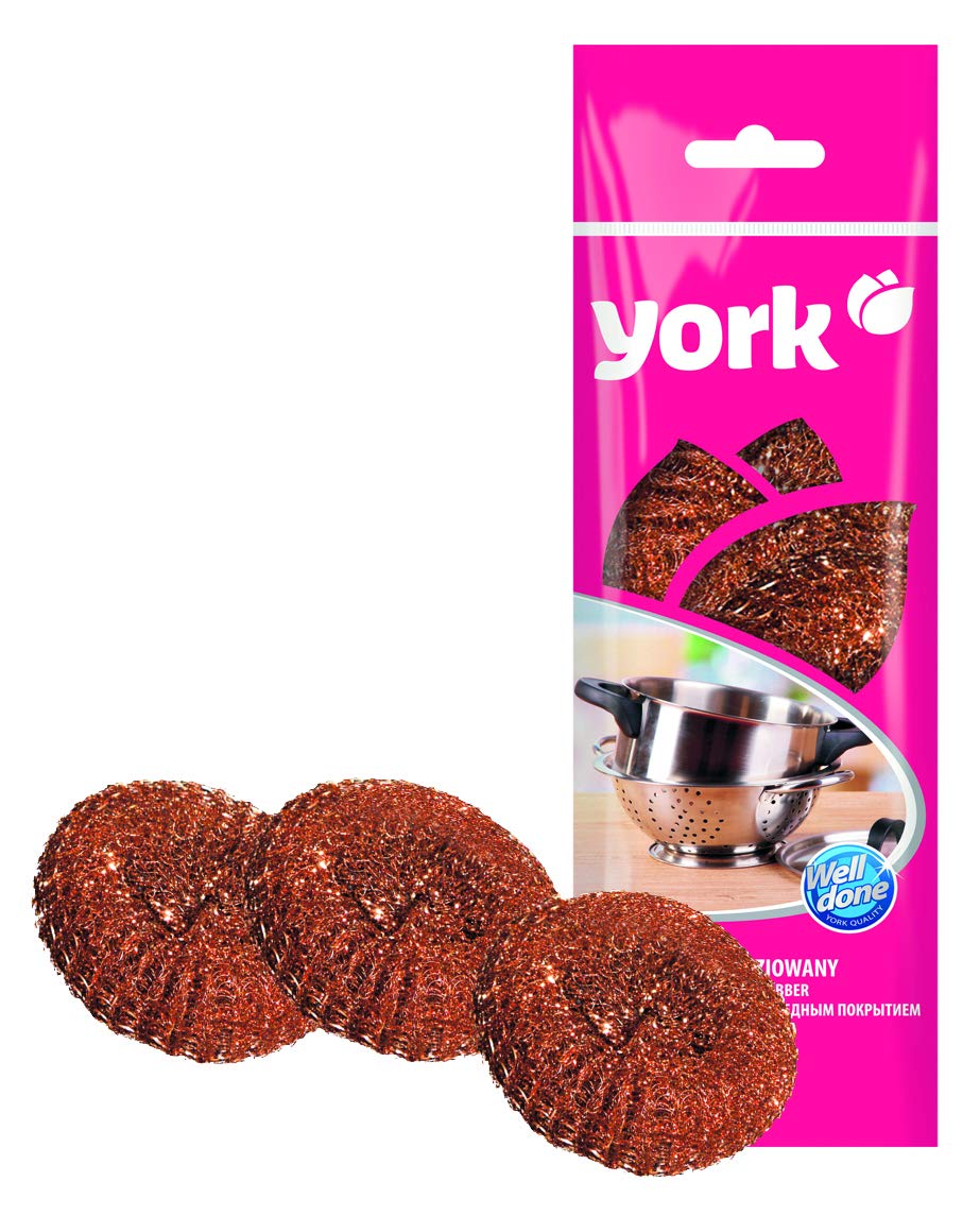 YORK Copperised Mesh Scourer Scrubber Used for Dishes, Pots, Pans, and Ovens. Easy scouring for Tough Kitchen Cleaning 6 Pieces [004010]-image-27