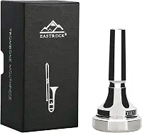 EASTROCK Bocal de trombone, bocal de trombone banhado a prata, haste grande 4AL, acessórios para instrumentos de trombone embalados a vácuo