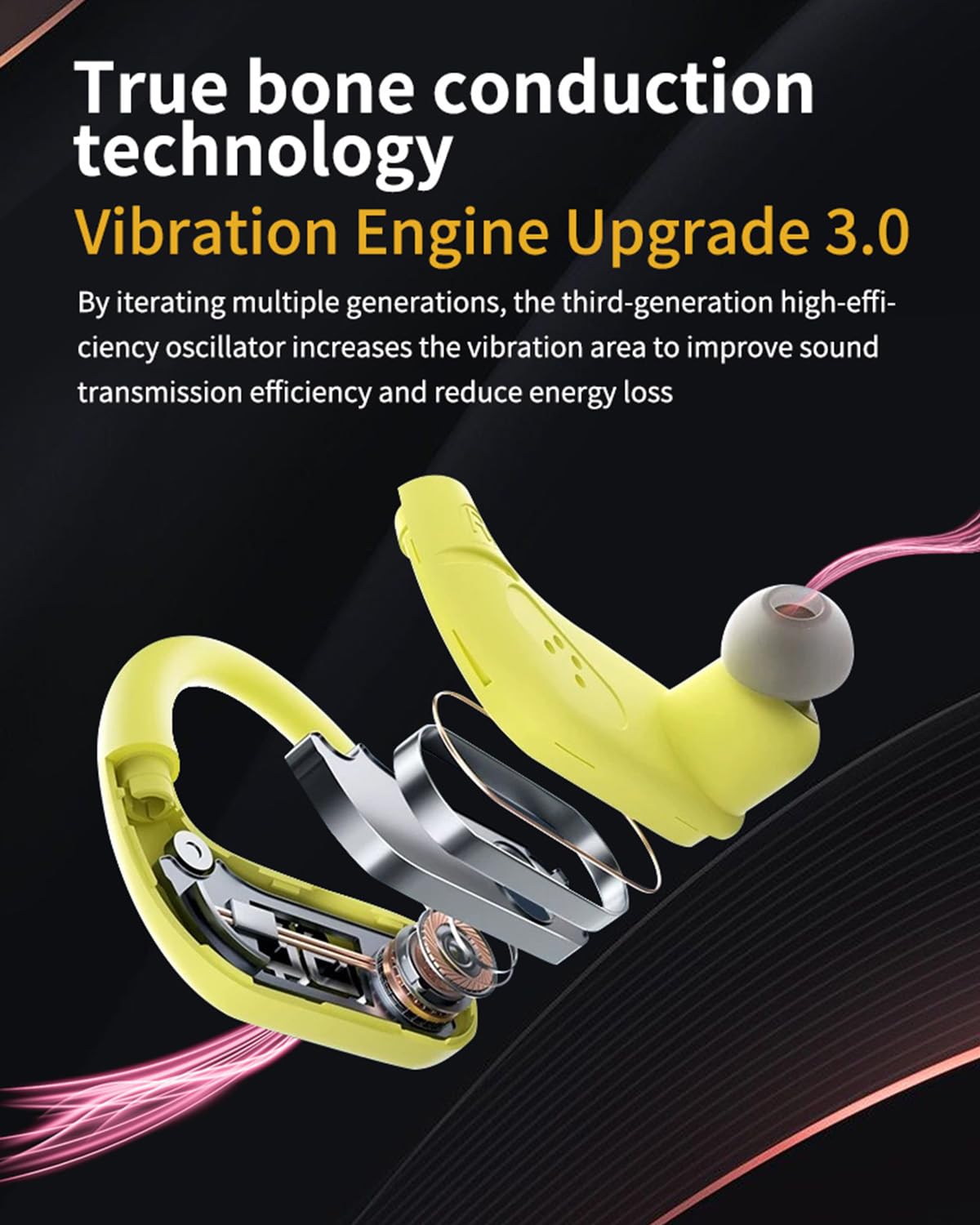 Cuffie a conduzione ossea, IPX8, impermeabili, per nuoto, con memoria da 8 GB, Bluetooth 5.4, cuffie sportive con microfono, wireless, per corsa, nuoto, ciclismo, allenamento (nero)