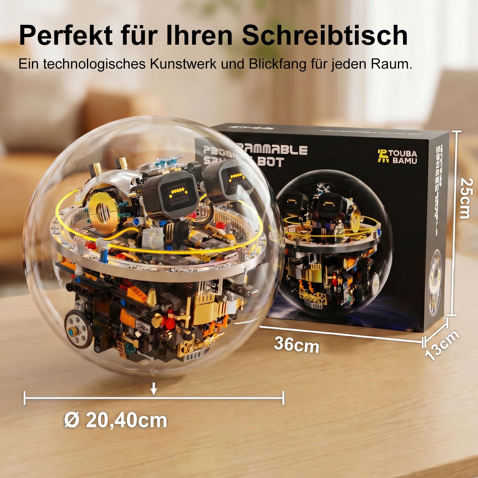 Roboter Bausatz ab 8 Jahren, Programmierbarer STEM Roboter, 804 Teile Technik Spielzeug, APP & RC Steuerung, Sphärischer RC Roboter für Kinder, 17 LED Ausdrücke, Lernspielzeug