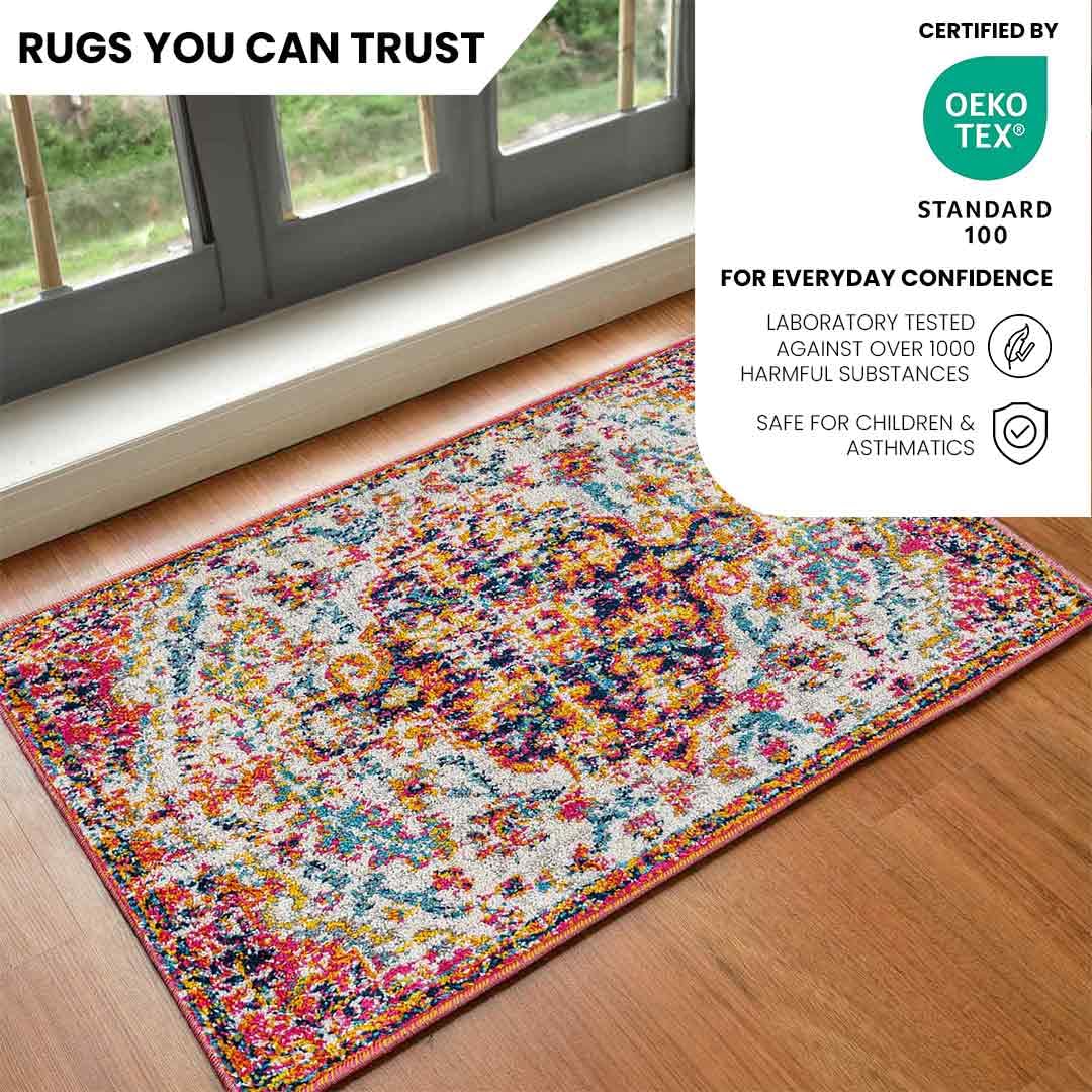 Livabliss Lou Asmara Vintage Runner 60x90 cm, Scandi Neutral Boho Style for Hallway & Living Room, Easy Care Floor Covering - Image 3
