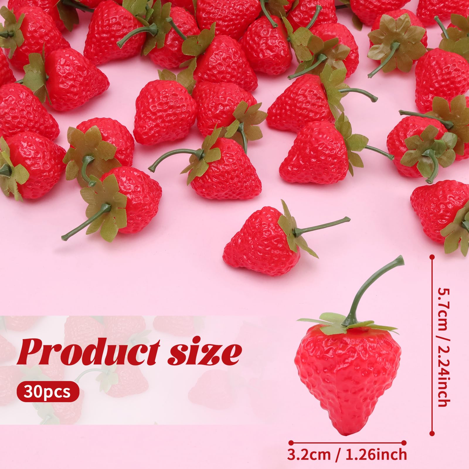 20 Pezzi Fragoline Finto Vino Decorativo - Frutta Artificiale Per Casa E Feste