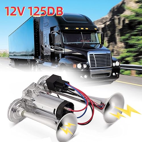 Miniatura 6 de VicDor&HGS Kit de bocinas de aire de tren de camión 12 V 600 dB más fuerte eléctrico tren bocina para camión con compresor para camión barco tren