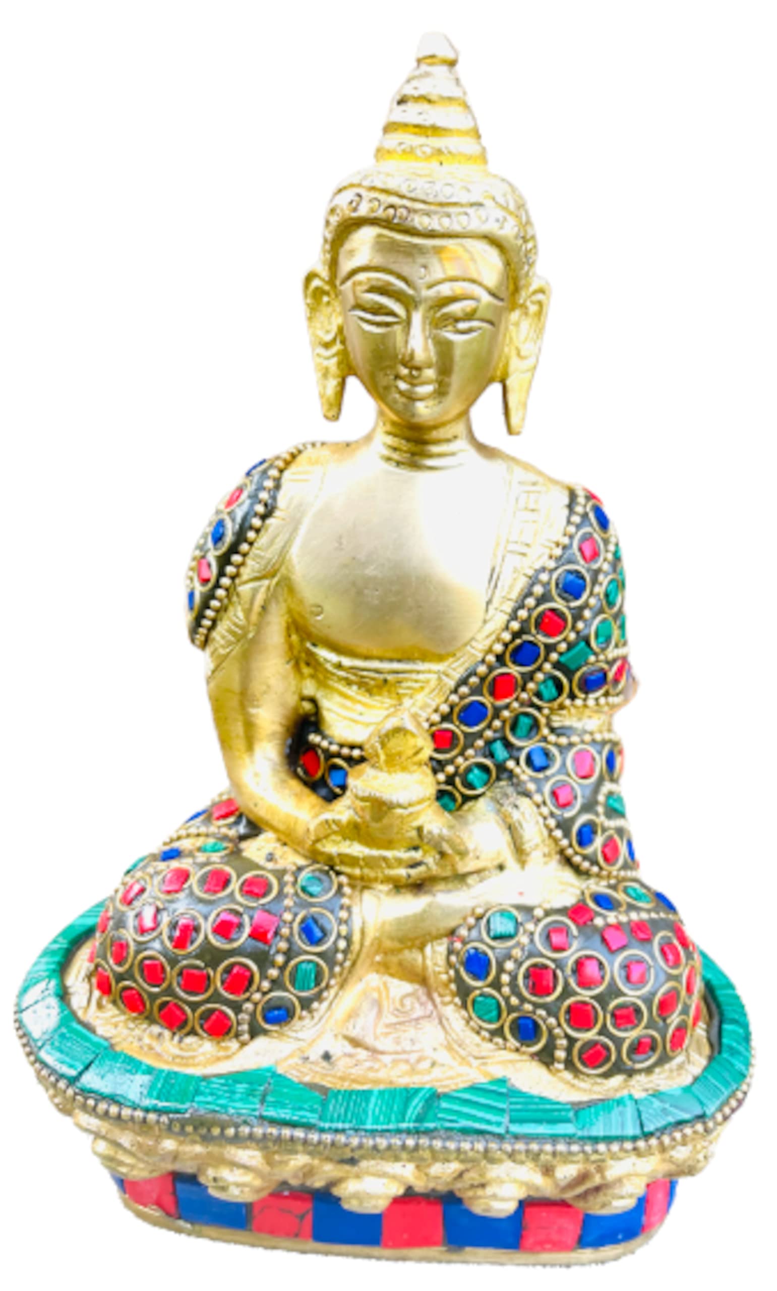 Amazon.co.jp: QT S ブッダ 真鍮像 ストーン仕上げ 瞑想フィギュア