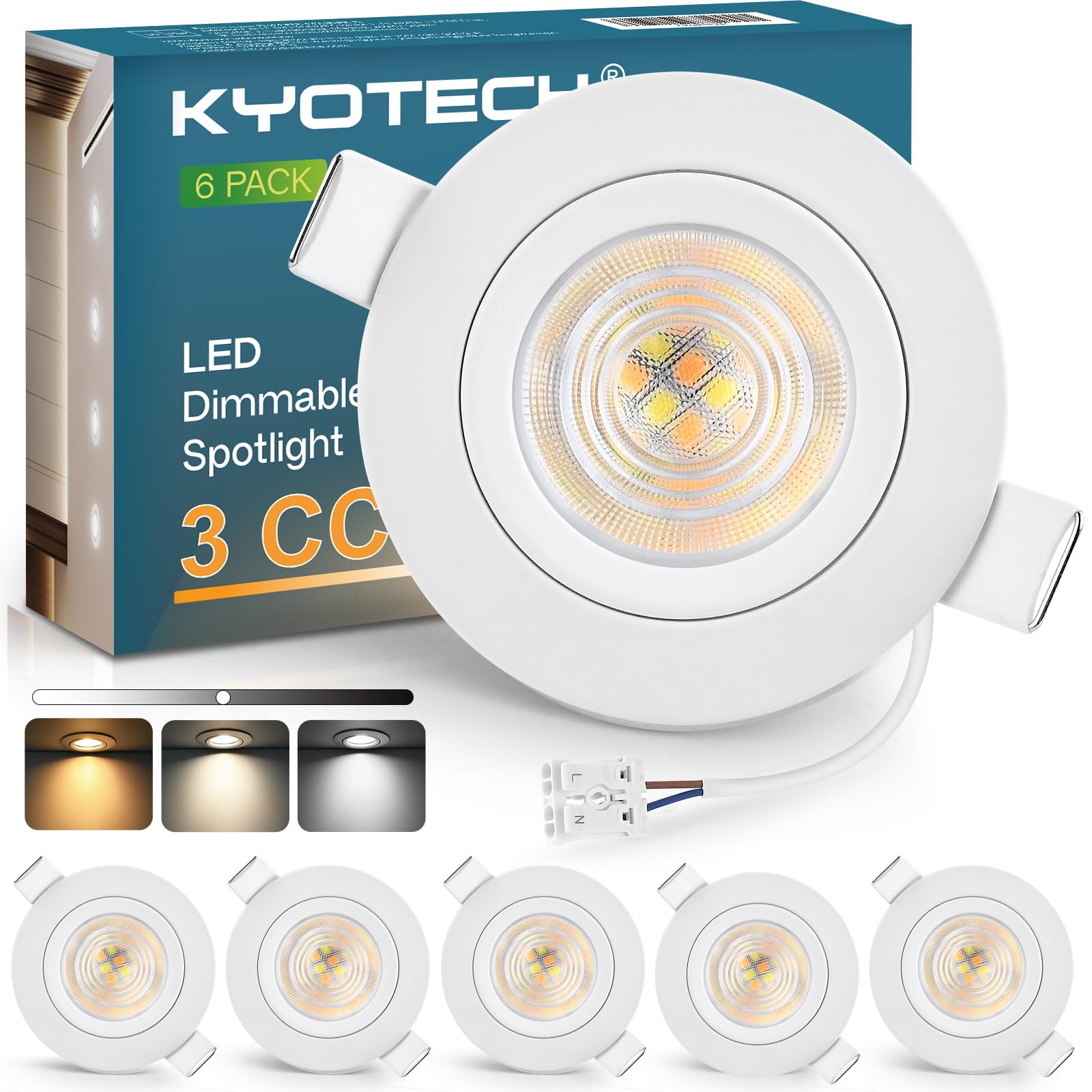 Faretti LED Da Incasso HOMEOW 12 Pezzi - 5W, Luce Fredda 6000K, Orientabili, IP44 Per Bagno - Foto 9