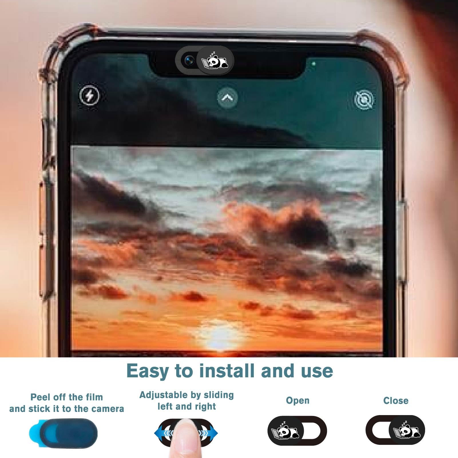 Panda Copriobiettivo Fotocamera Webcam Cover Slide Design Carino Animale Protezione Privacy Laptop Notebook Tablet Telefono Mini PC