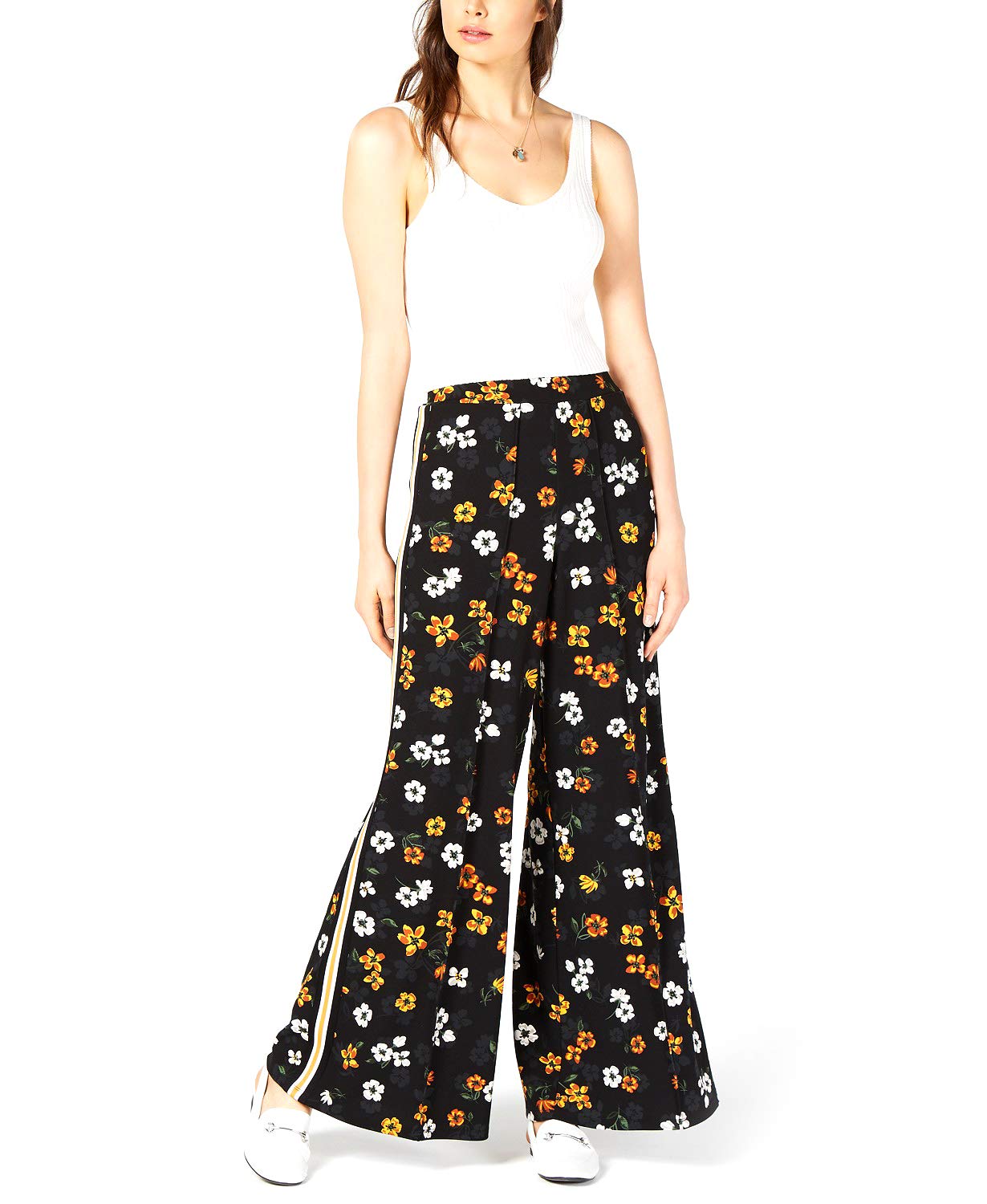 Project 28 Womens Pleated Front Casual Wide Leg Pants Black X-Large