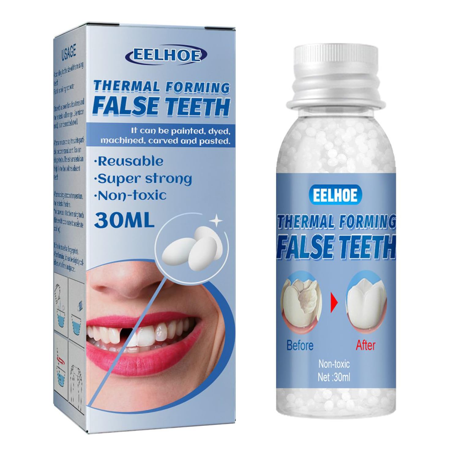 30ml Thermal Forming False Teeth, Reusable Super Strong Non-Toxic Dental Material