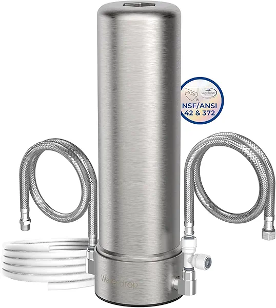 Waterdrop AP13 Under Sink Water Filter and Refrigerator Water Filter 2-in-1, Inline Water Filter System for Refrigerator and Undersink, No Drilling Required, Reduce PFOA/PFOS, NSF/ANSI 42 Ce