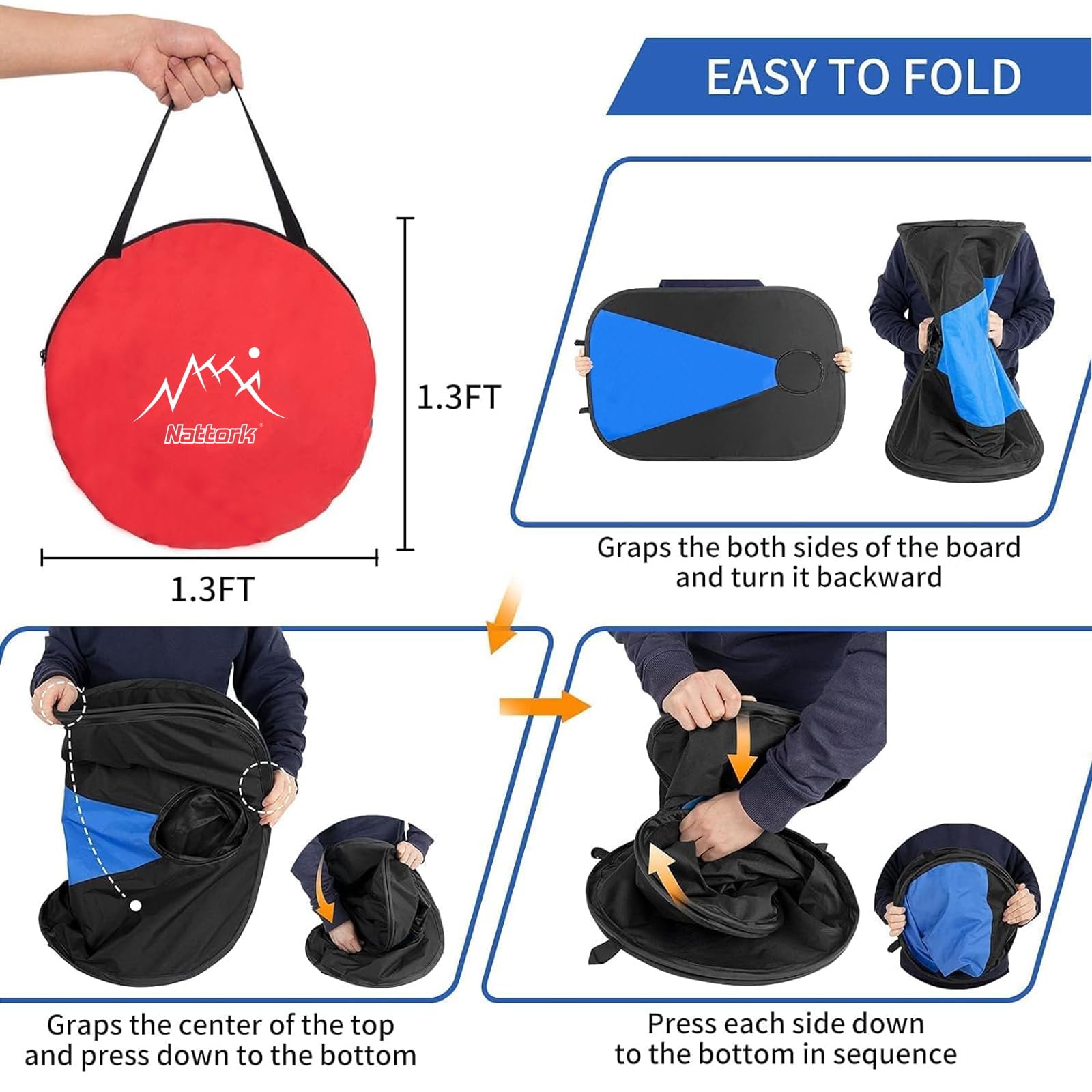 Portable Cornhole Set PVC Framed Corn Holes Outdoor Game Set with 2 Cornhole Boards, 8 Cornhole Bean Bags and Carrying Case, Camping Games Indoor Outdoor for Adults, Travel Camping Accessory view 5