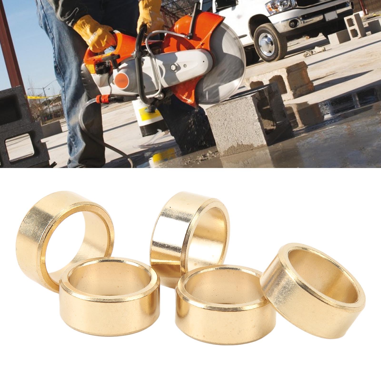 5-Pack Blade Arbor Adapter Rings - 20mm To 1 Inch Reducer For Concrete Cutoff Saws TS400 TS420 TS700 TS800