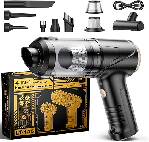 Aspiradora de mano portátil inalámbrica para automóvil, 21000 Pa, aspiradora de mano de alta potencia con ajuste de 2 engranajes, motor sin