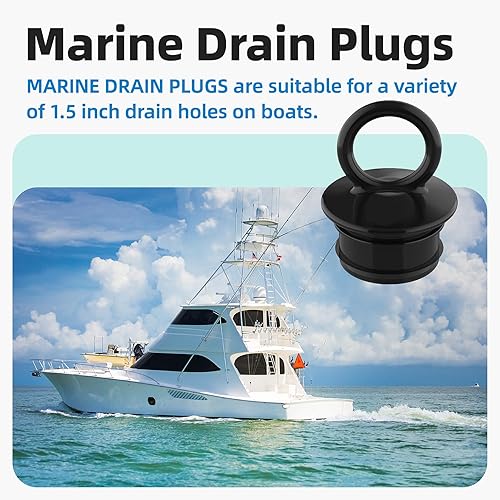 Miniatura 6 de Tapón de drenaje de PVC a presión para barco compatible con tubos de drenaje T-H Marine Overflow, para desagües pasantes de casco de 1-12 pulgadas,