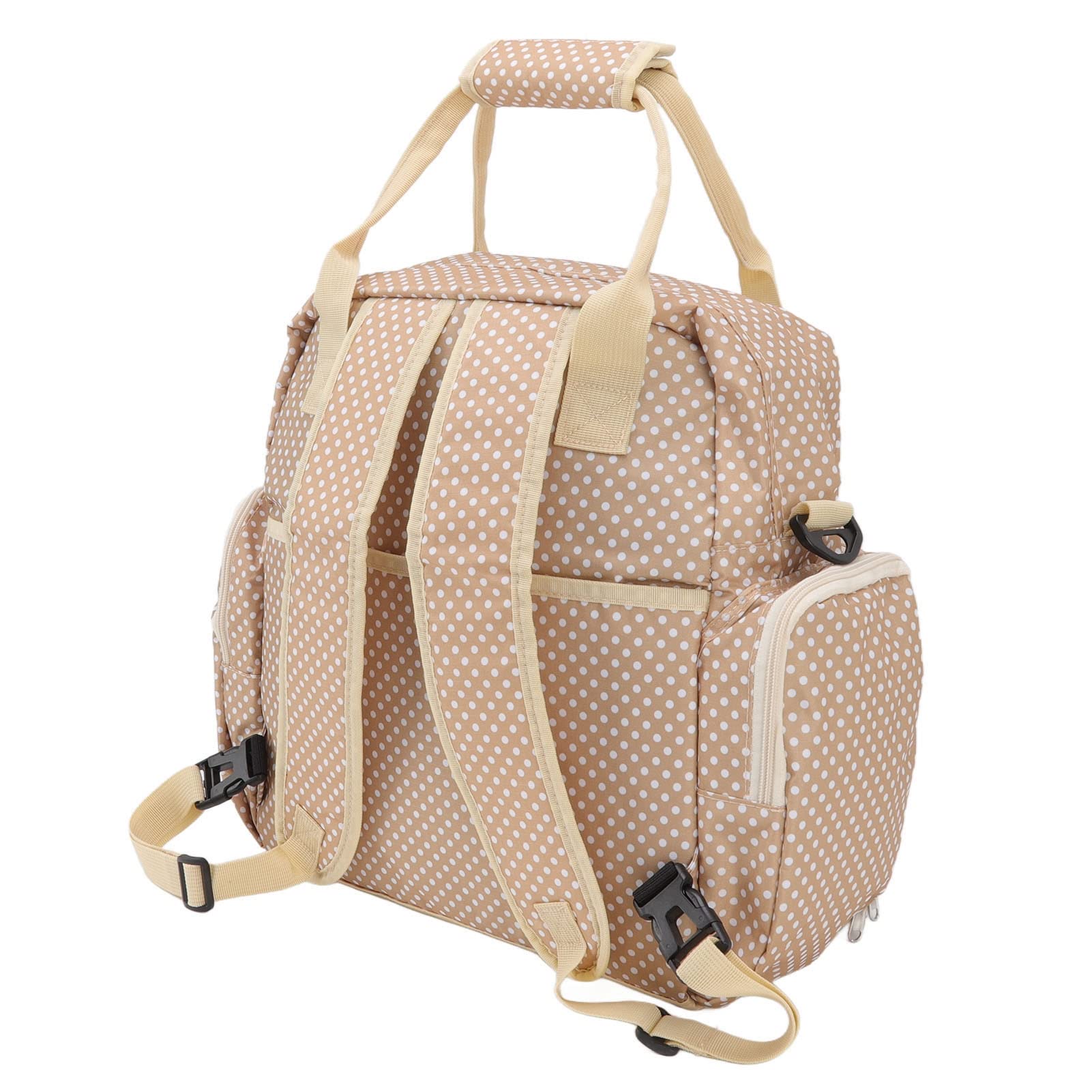 Torba na pieluchy Plecak o dużej pojemności Składany dla mamy Tata Dziecko z przebieralnią, wodoodporna torba na pieluchy Torba na pieluchy dla kobiet(Beige)