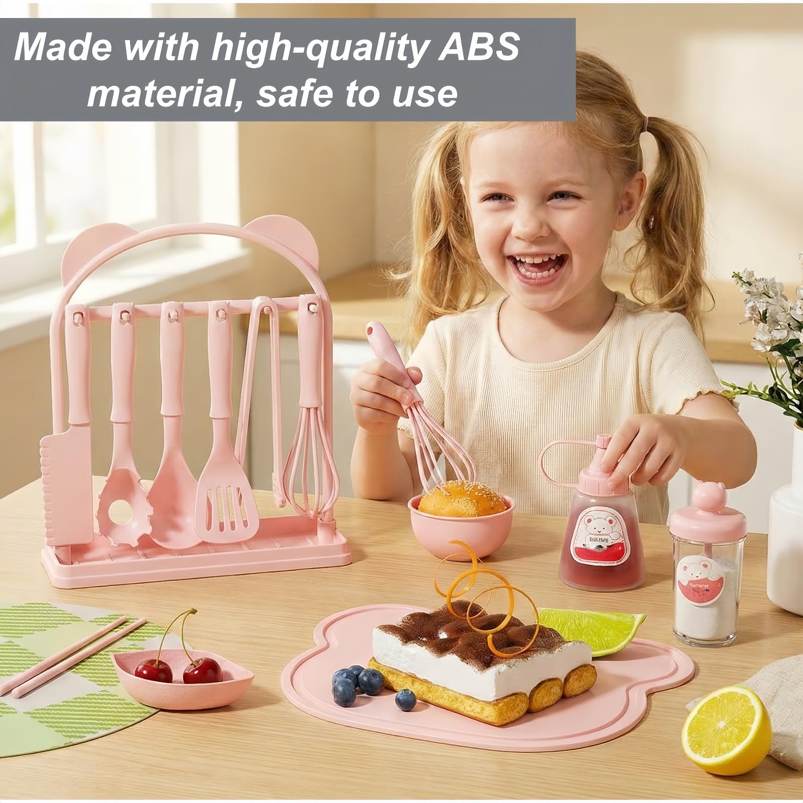 Mini Juego de Cocina para niños、24 Juguetes con Estufa eléctrica Funcional y Utensilios de Cocina de Acero Inoxidable Seguros. Kit de Cocina para Principiantes (Blue)