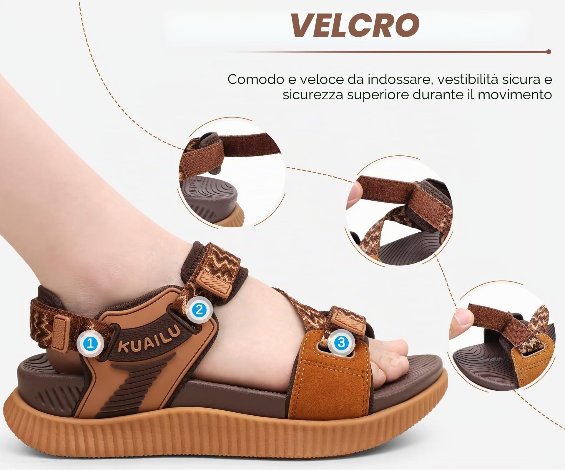 KuaiLu Sandali Trekking Donna Comode Sportivi Sandalo Ortopediche Estive