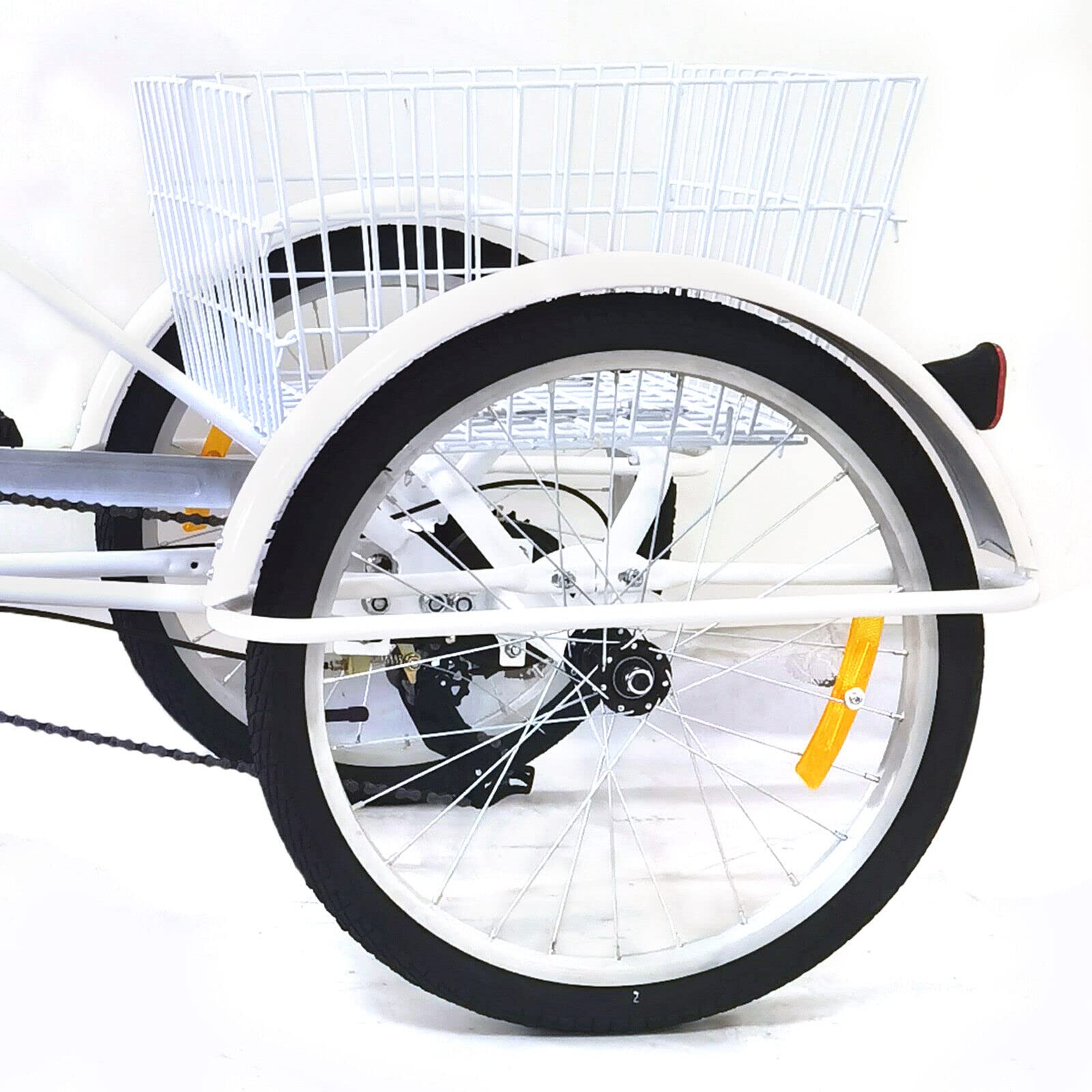 Triciclo de 20 pulgadas, bicicleta de ciudad para adultos, 8 velocidades, 3 ruedas, con campana de advertencia y cesta, para personas mayores, para altura de 5,09 – 5,58 pies