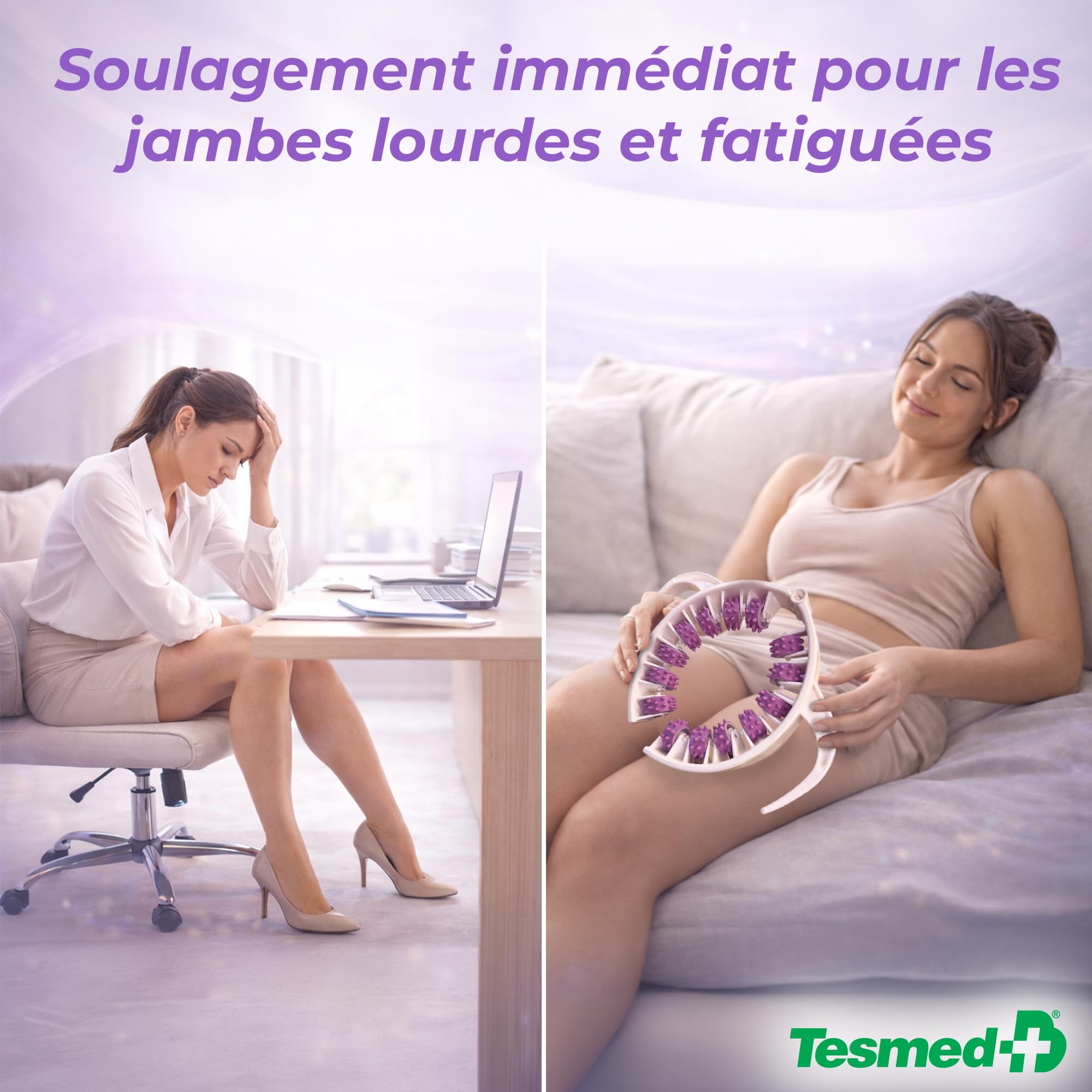 TESMED Cellulite Smooth Masseur Anti Cellulite Manuel avec Rouleaux Brevetés – Drainage Lymphatique Maison, Effet Affinant Peau d’Orange – Massage Jambes Lourdes, Cuisses et Fesses – Made in Italy