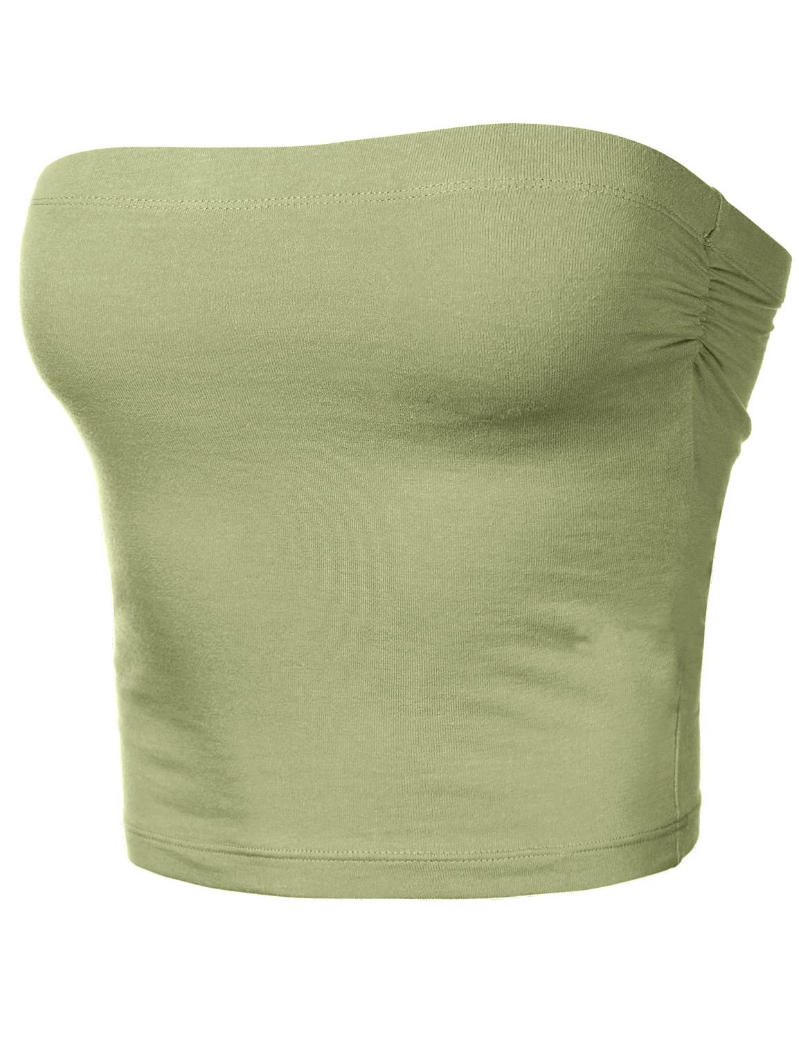 Women's Shapewear Tube Tops Strapless Ruched Built-in Shelf Bra