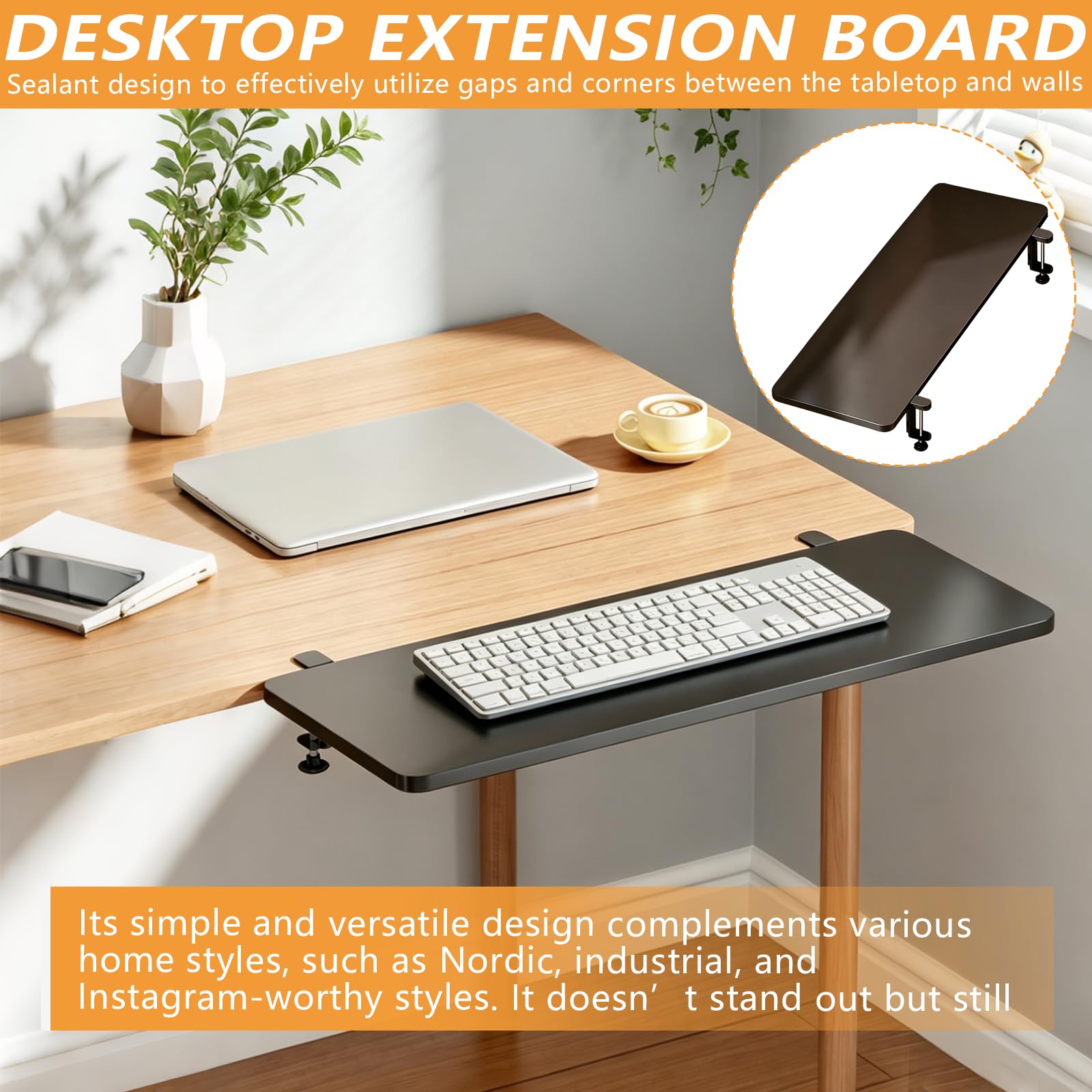 Prolunga Ergonomica Per Scrivania, 70 * 25CM Prolunga Da Tavolo Pieghevole A 90° Con Poggiapolsi Nera Supporto Per Braccio E Polso Poggiabraccia Per Computer Accessorio Da Scrivania
