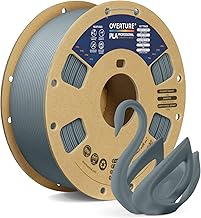 OVERTURE PLA Plus (PLA+) PLA-Filament 1,75 mm, professionelle PLA-Festigkeit, 1kg Filament (2,2 lbs), Maßgenauigkeit +/- 0,02 mm, für 3D-Drucker (Hellgrau)