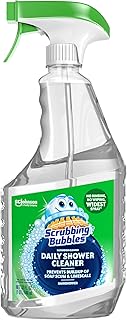 Scrubbing Bubbles Daily Shower and Cleaner Spray, Removes Mildew, Mold, and Soap Scum on Showers, Bathroom Floors & Tiles, Rainshower Scent, 32oz
