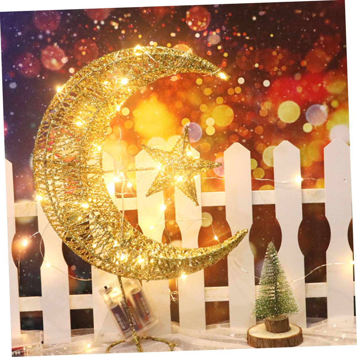 Cabilock 4 Piezas De Adornos para Árbol De Navidad Adornos Navideños Luces De Hadas Estrella para La Superior del Árbol De Navidad Decoración para Exteriores Estrella para El