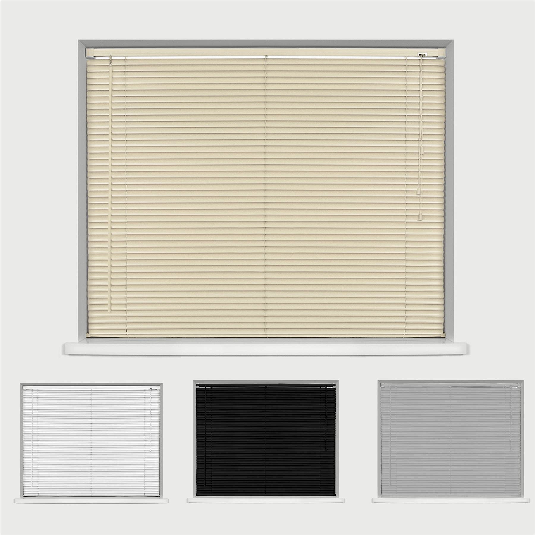 Caecus Long Drop Venetian Blind - Cream - 165 x 210cm