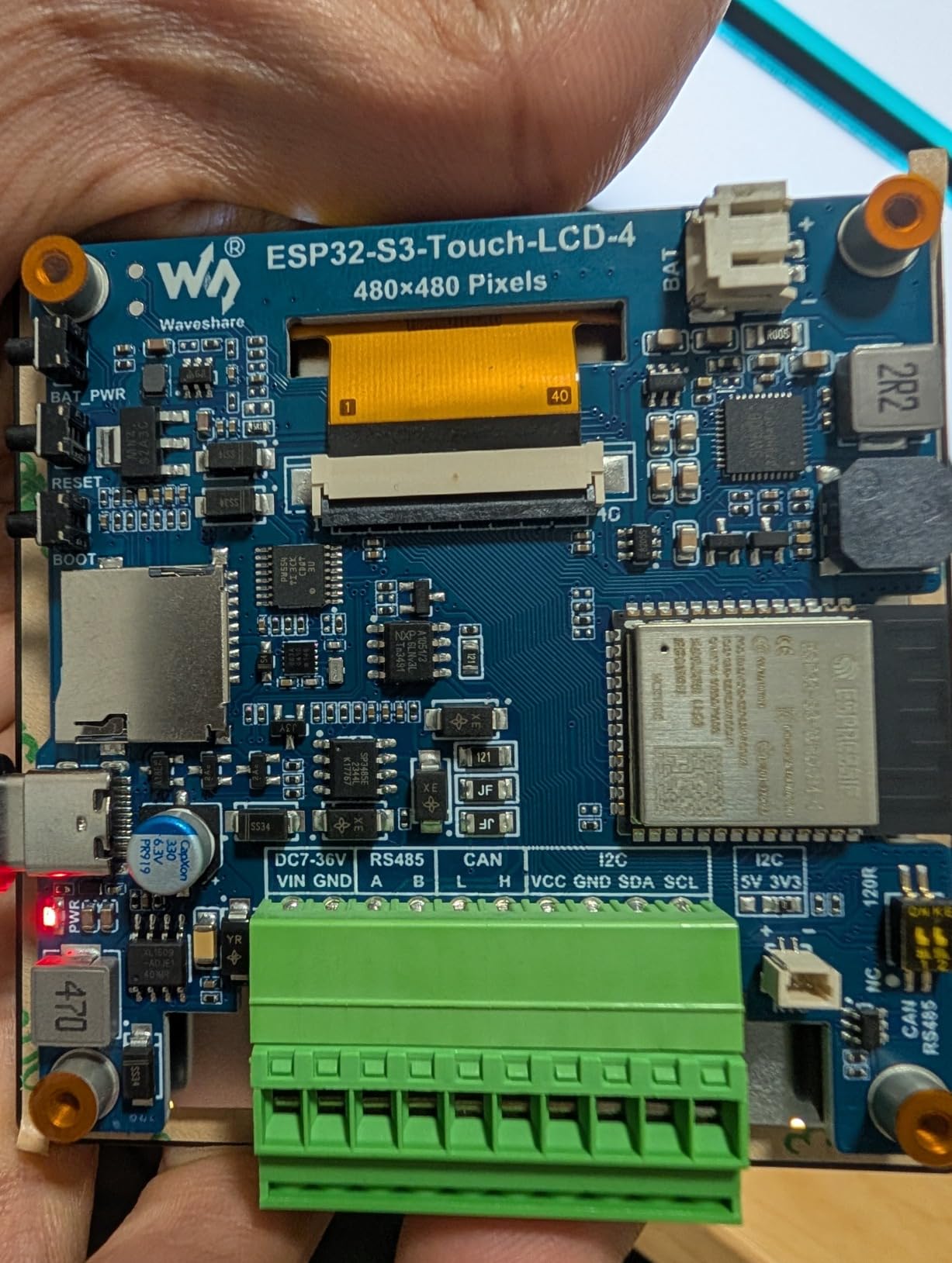 ESP32-S3 4inch Capacitive Touch Screen 480×480 Based on ESP32-S3 ...