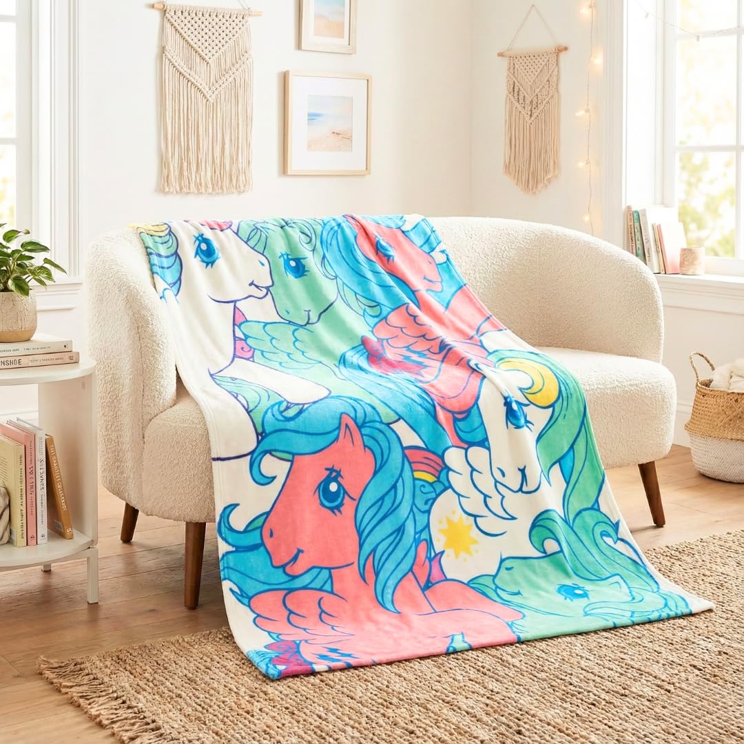Franco My Little Pony Classic Unicorn Bedding Super Soft Cozy Throw, 46 In X 60 In, (Officially Licensed Product)