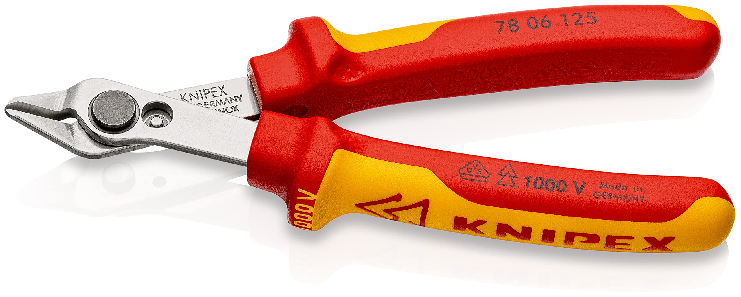 Knipex Electronic Super Knips® VDE insulated with multi-component grips, VDE-tested 125 mm (self-service card/blister) 78 06 125 SB