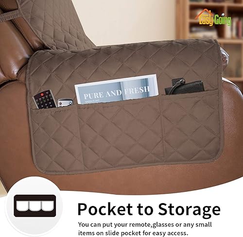 Miniatura 806 de Easy-Going - Funda reversible para sofá, resistente al agua, con varillas de espuma y correas elásticas, protector de muebles para mascotas y perros