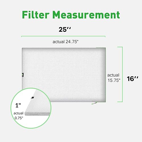 Miniatura 6 de Filtro de aire de 16 x 25 x 1 pulgadas, lavable y reutilizable, de 16 x 25 x 1 pulgadas, para horno de aire acondicionado y HVAC, MREV 8 filtros de