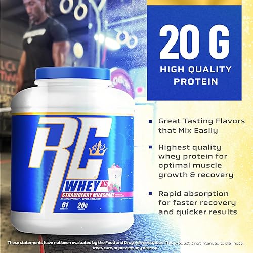 Miniatura 6 de Ronnie Coleman Signature Series Whey XS Proteína en polvo, mezcla de batido preentrenamiento para apoyo muscular magro, suplemento bajo en azúcar