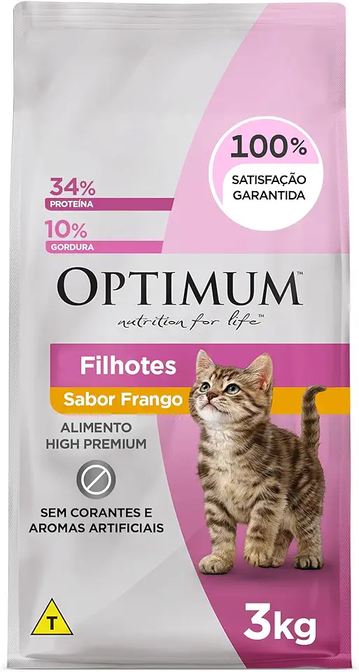 Ração Optimum para Gatos Filhotes Sabor Frango 3kg