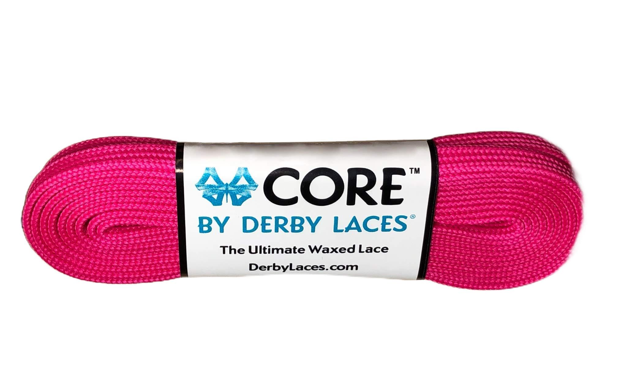 Derby Laces CORE Narrow 6mm Waxed Lace for Figure Skates, Roller Skates, Boots, and Regular Shoes (Hot Magenta, 60 Inch / 152 cm) โ image 1