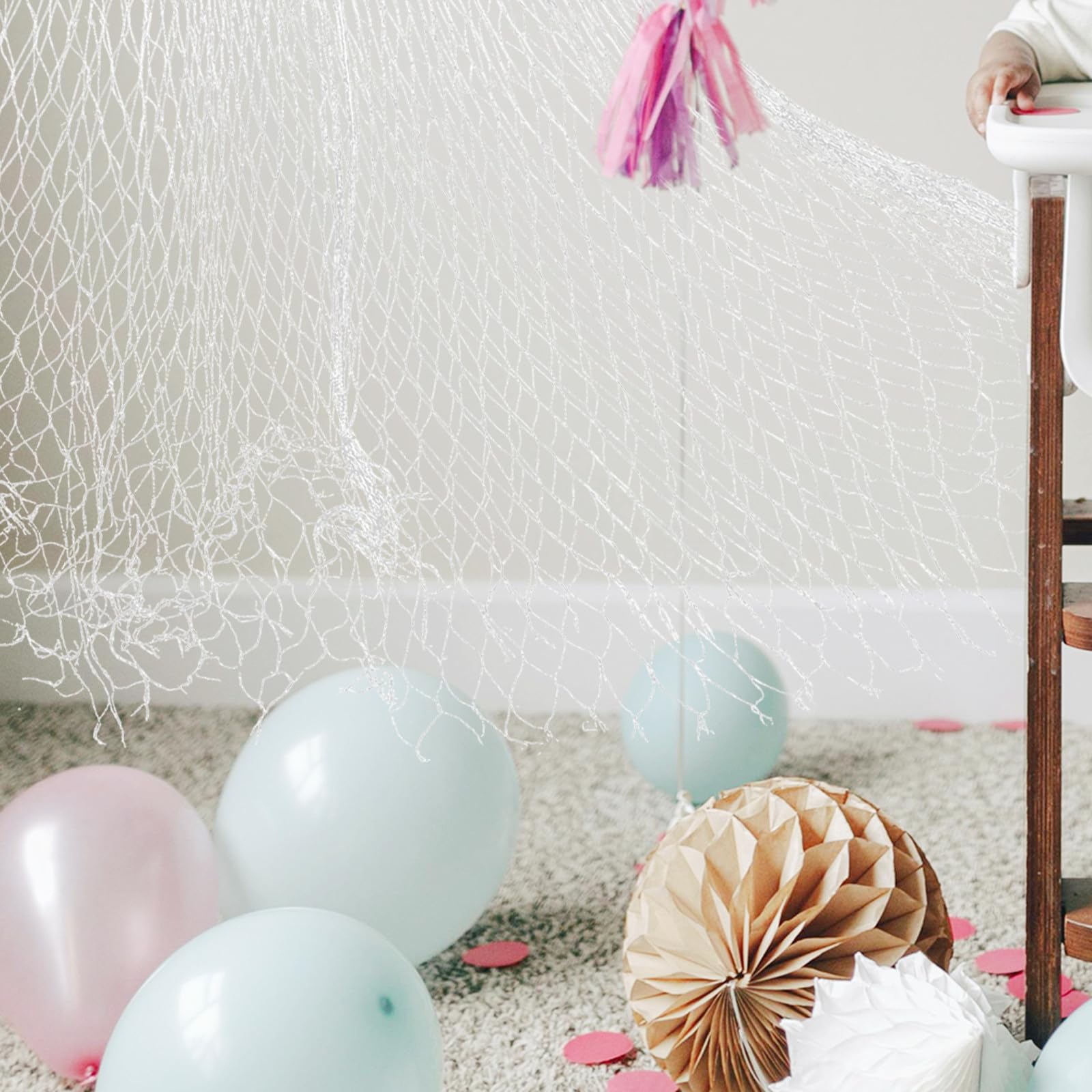 Rete per Caduta di Palloncini 500 Pezzi Plastica Bianca | Organizzatore per Trasporto, Protezione dal Contatto, Rilascio Ordinato, per Catering e Feste di Compleanno