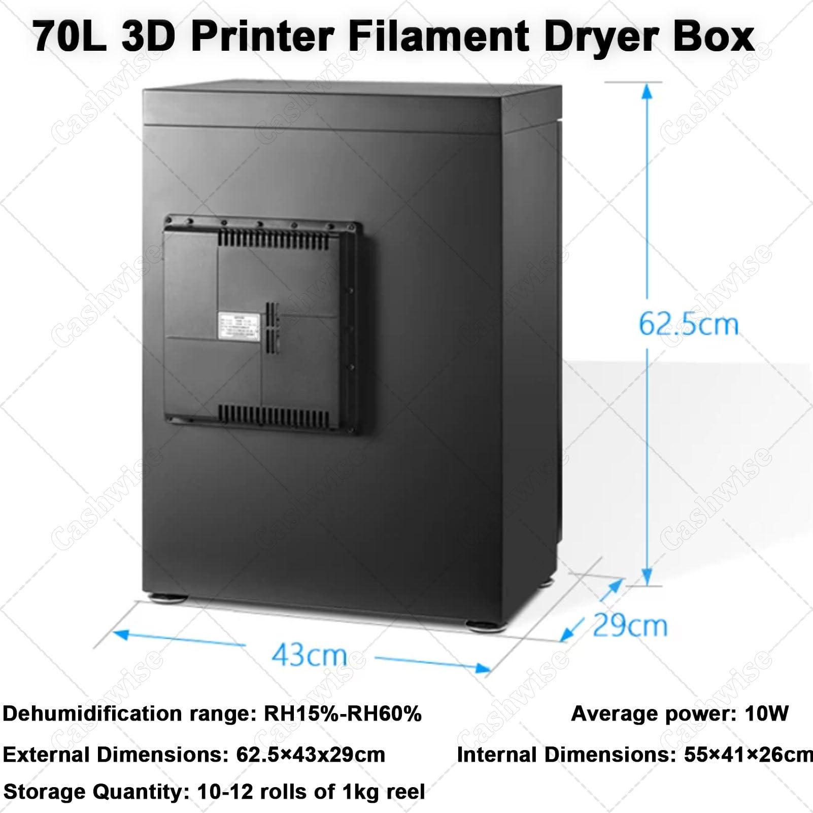 Caja de almacenamiento de filamento 3D antihumedad, gabinete seco sellado de metal, universal para suministros de impresión 3D PLA ABS, 3 niveles