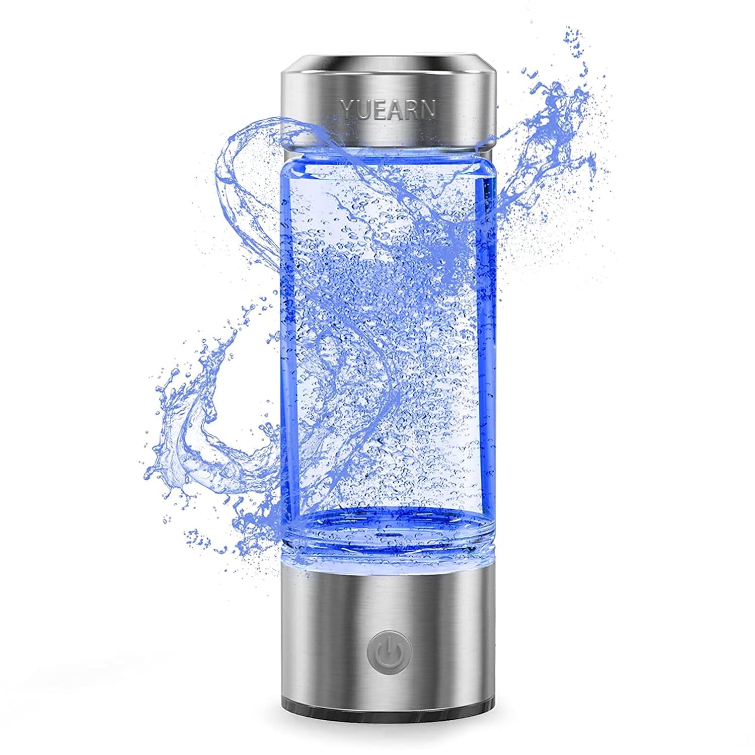 YUEARN Portable Hydrogen Water Generator with SPE and Pem Technology, Rechargeable Portable Glass Hydrogen Water Generator Bottle