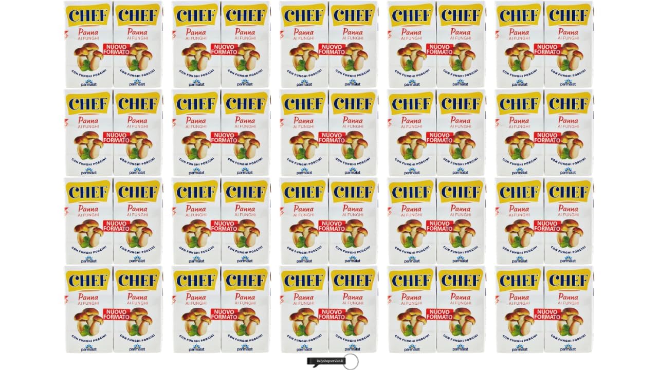 Parmalat Panna Chef Pilz-Kochsahne mit Steinpilzen, 20 Packungen, 2 x 125 g, + keyring italy shop service