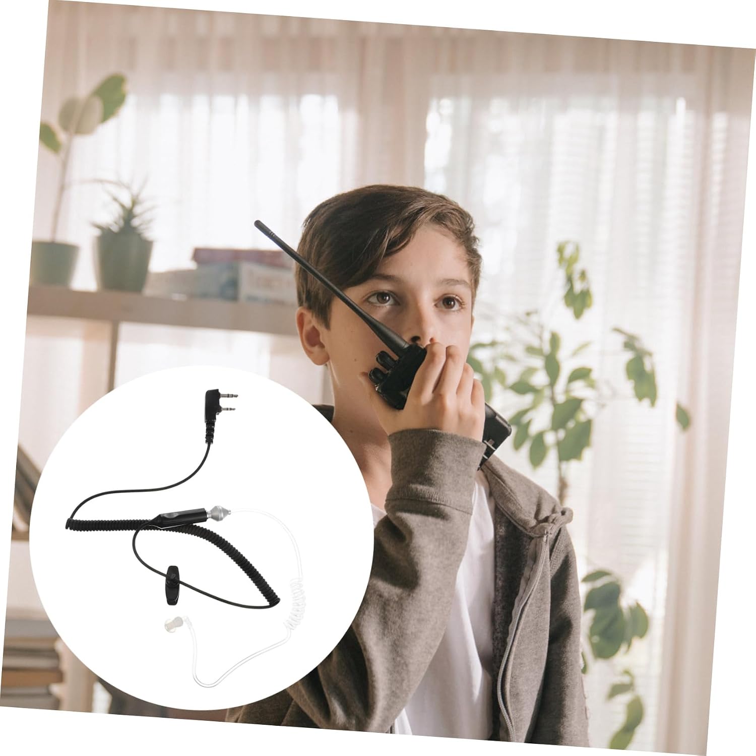 DOITOOL Pin to Intercom Earphone Adapter with Talk Listen Button Compatible with and for and Communication