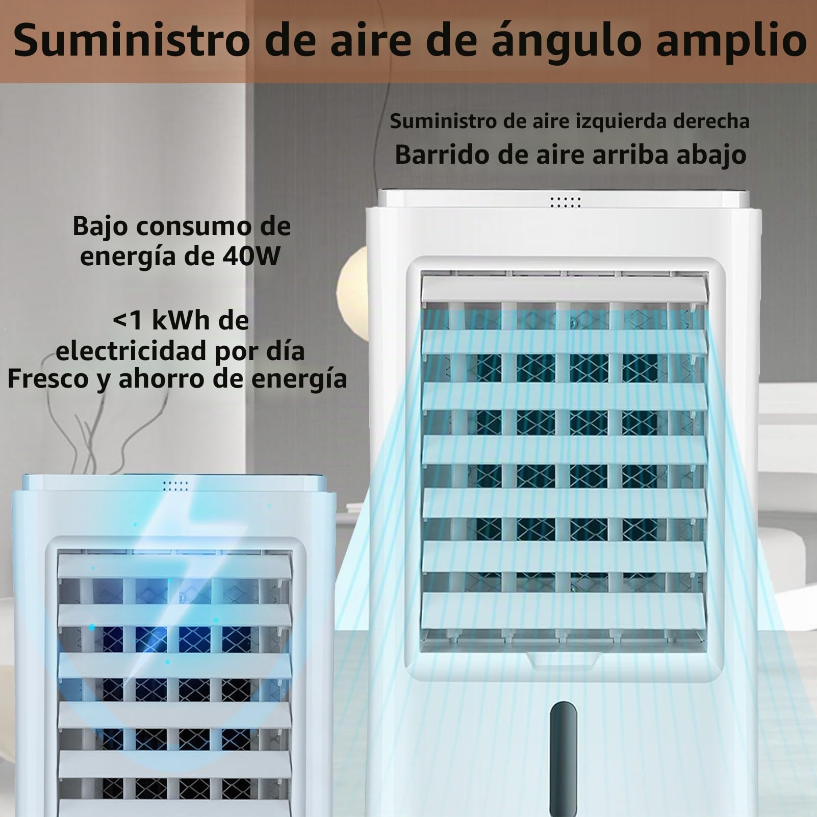 Aire Acondicionado Coche Mechero Portatil Enfriador de Aire Portátil Ventilador para Auto con 3 Velocidades 4 Bolsas de Hielo para Vehículos Hogar Oficina Camping 12VCar