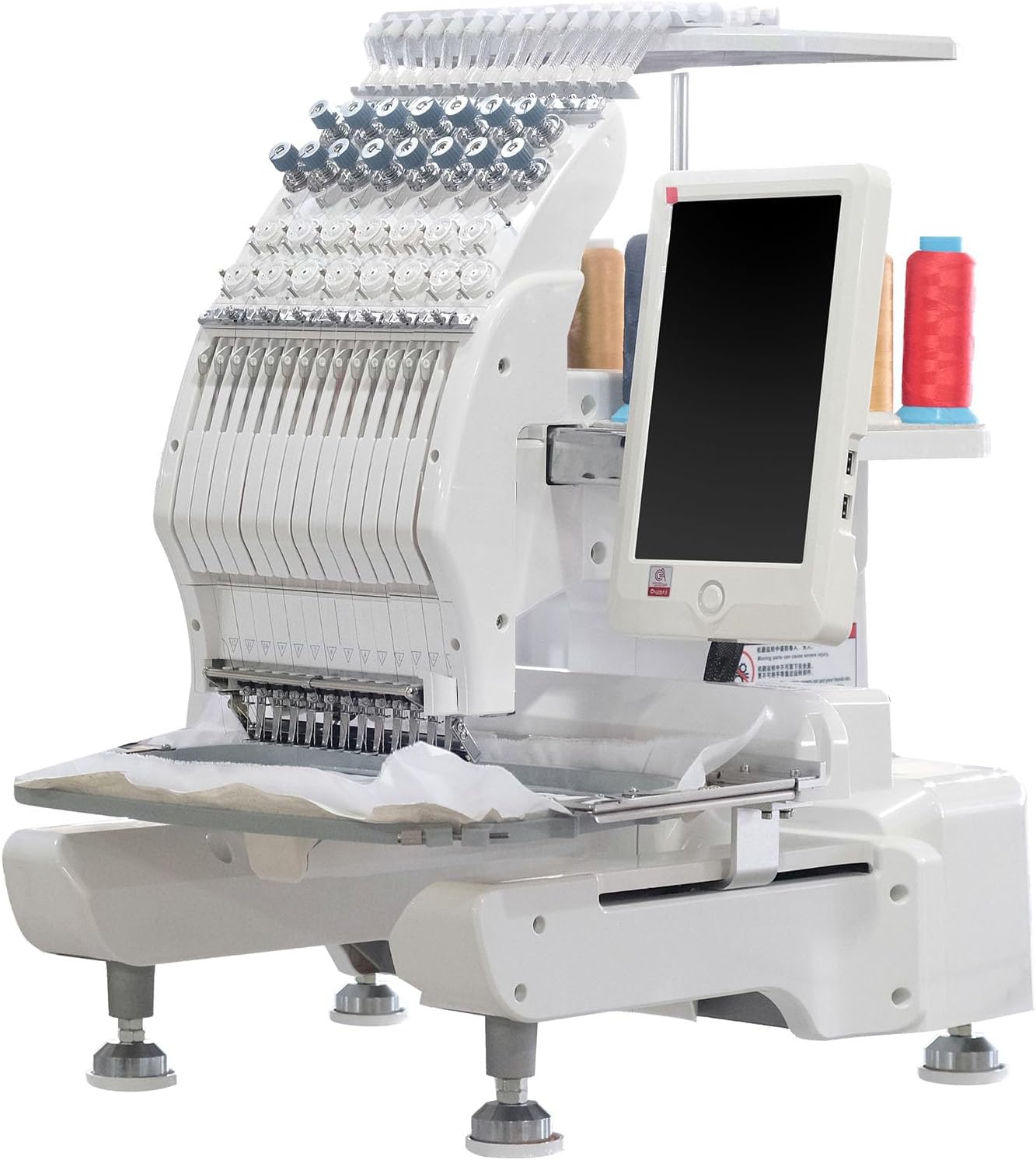 - MiNi YQ-1501 Computerized Embroidery Machine with 15 Needles, 1200SPM Max Speed, 10'' Touch Screen, 11.81''x7.87''" Embroidery Area, Commercial Embroidery Machine for Flat, Hat, T-shirt and more