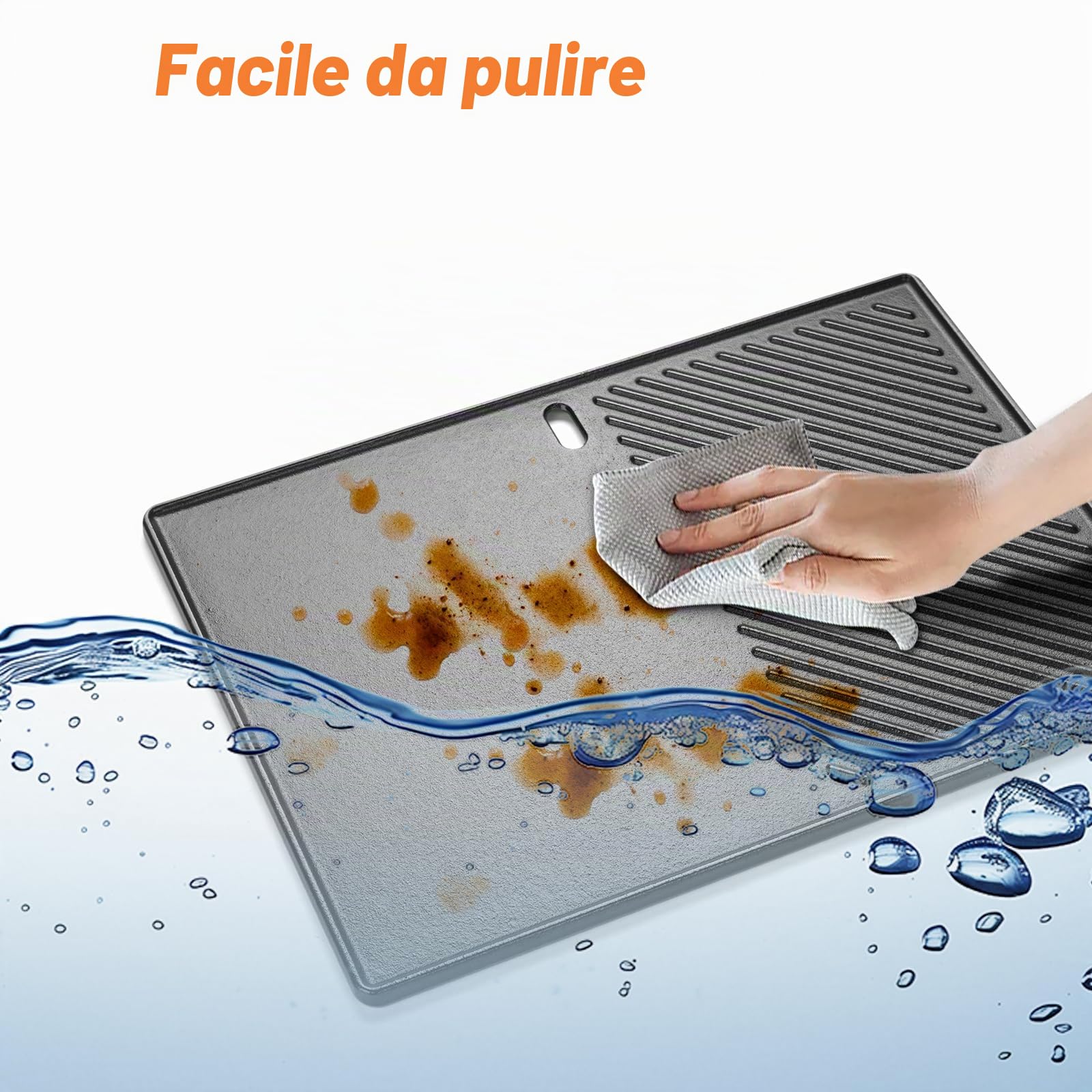 Plancha in Ghisa 43x32CM per Enders Boston 4 e 6 Barbecue, Padella da Grill per Landmann Triton 13190 3 e 4 Brenner, Enders Monroe Pro 4 SIK Turbo,Enders Boston Pro 4 SIKR,Plancha per Enders Boston 6