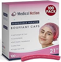 Vista 13 de Red para el cabello, redes plisadas desechables Negro, 100 unidades Redes de pelo para servicio de alimentos, uso médico, redes para el cabello