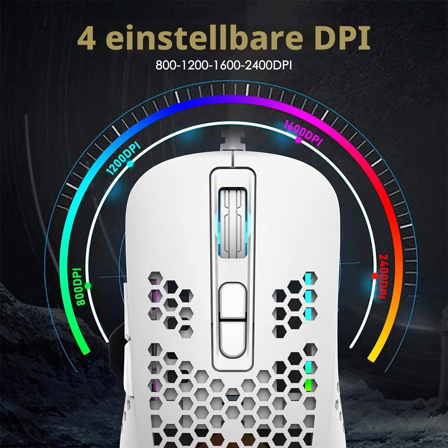 Gaming-Tastatur, 60% kabelgebunden, kompakt, 61 Tasten, 11 RGB-Effekte mit vollen Tasten, Anti-Ghosting, kabelgebundene leichte Gamng-Maus, 2400 DPI, optische Wabenmaus, RGB-Headset und Mauspad