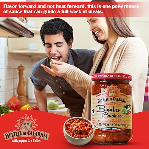 Miniatura 6 de Bomba Calabrese - Salsa picante italiana para untar, 9.87 onzas, paquete de 2