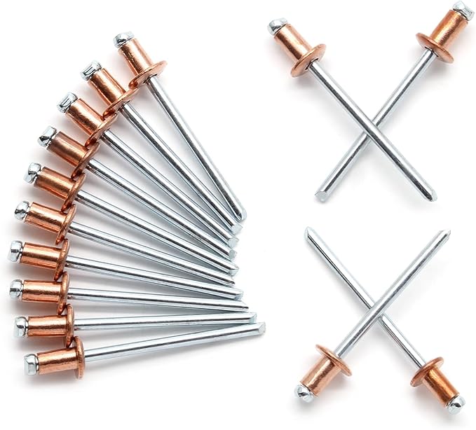 HARSKIYER 1/8" x 1/4" Red Copper Pop Rivets Assortment