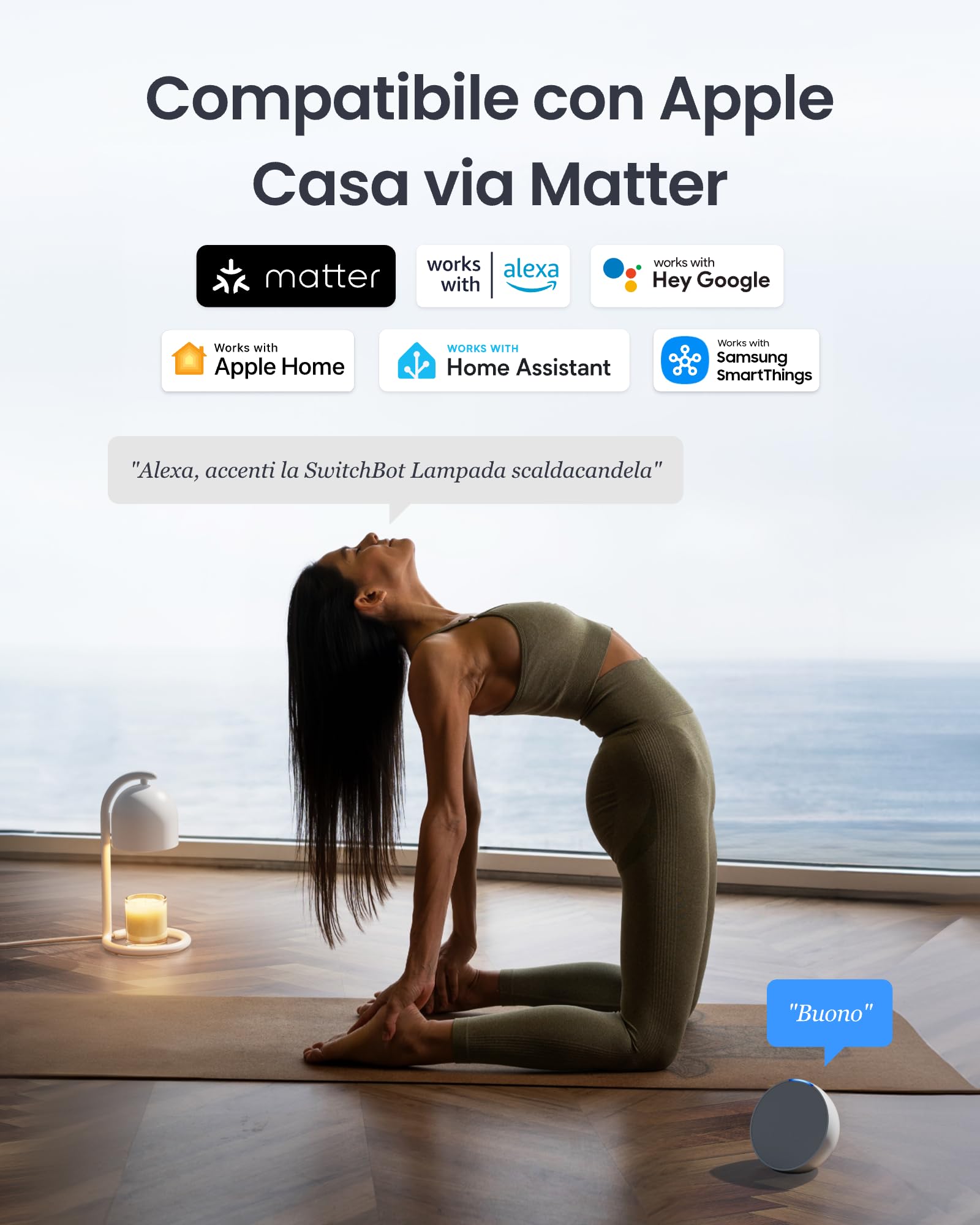 SwitchBot Lampada Scalda Candela Intelligente con Confezione Regalo, Scaldacera per Candele Compatibile Matter per Apple Home e Alexa, Timer e Dimmer Lampada Profumata per Regali di Casa Nuova, Bianco